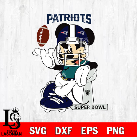 New England Patriots Mickey Mouse And Friends svg, NFL svg eps dxf png file, Digital Download , Instant Download