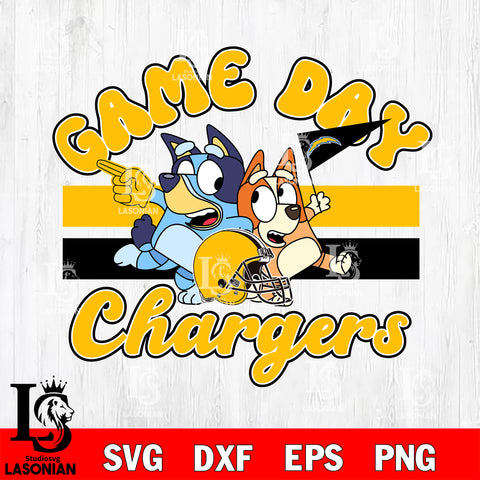 Game day Los Angeles Chargers bluey svg eps dxf png file, Digital Download , Instant Download