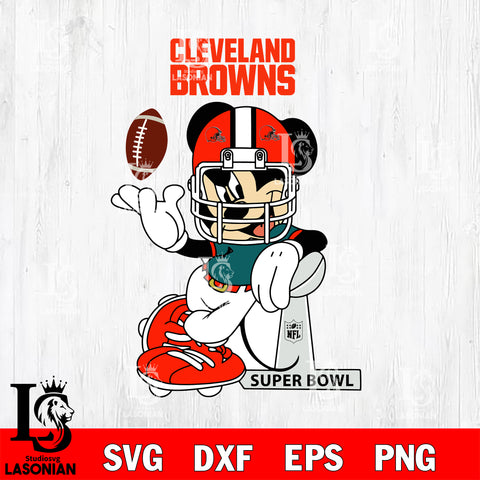 Cleveland Browns Mickey Mouse And Friends svg, NFL svg eps dxf png file, Digital Download , Instant Download