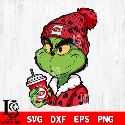 Boujee grinch NFL San Francisco 49ers svg eps dxf png file, digital download , Instant Download