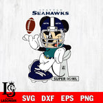 Seattle Seahawks Mickey Mouse And Friends svg, NFL svg eps dxf png file, Digital Download , Instant Download