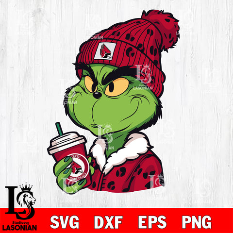 Boujee grinch BALL STATE CARDINALS svg eps dxf png file, Digital Download