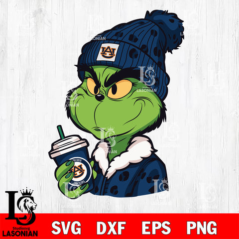 Boujee grinch AUBURN TIGERS svg eps dxf png file, Digital Download