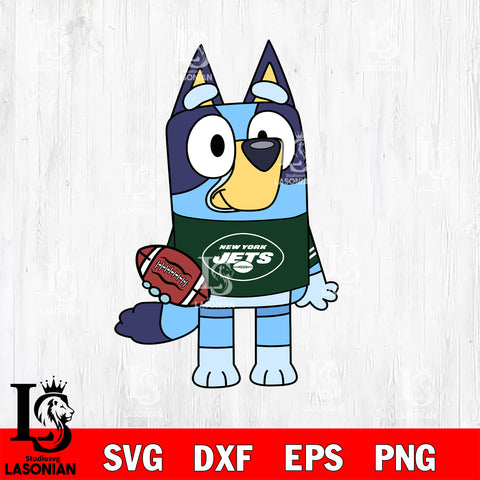 Bluey New York Jets svg eps dxf png file, Digital Download , Instant Download