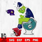 Grinch Football Theme Toilet SVG , NFL svg,eps,dxf,png file, digital download