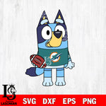 Bluey Miami Dolphins svg eps dxf png file, Digital Download , Instant Download