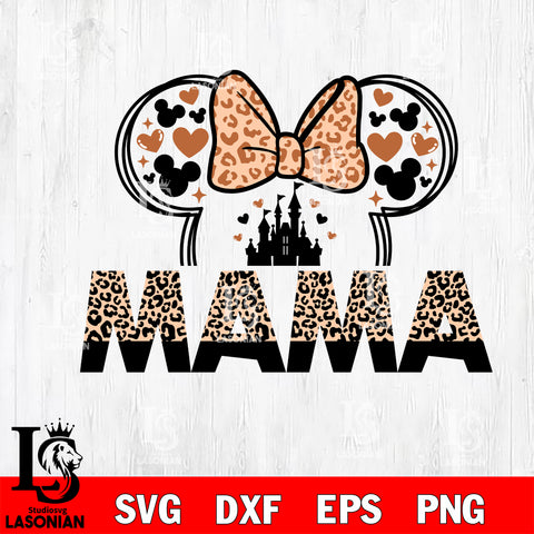 Mama Mouse Leopard Bundle Svg, Family Vacation Svg, Mother's Day svg eps dxf png file, Digital Download, Instant Download