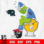 Grinch Football Theme Toilet SVG , NFL svg,eps,dxf,png file, digital download