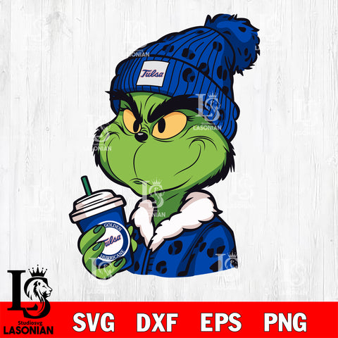 Boujee grinch TULSA GOLDEN HURRICANE svg eps dxf png file, Digital Download