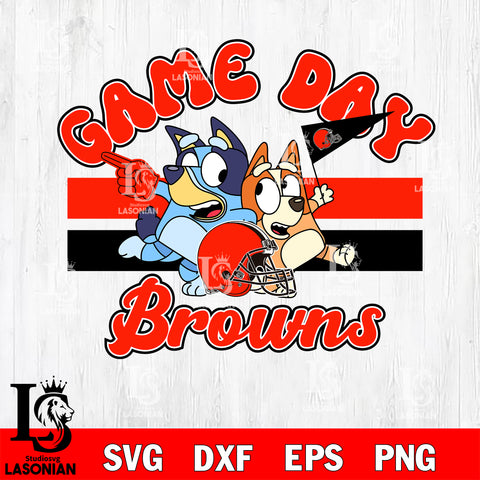 Game day Cleveland Browns bluey svg eps dxf png file, Digital Download , Instant Download