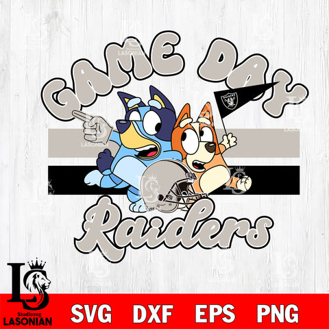 Game day Las Vegas Raiders bluey svg eps dxf png file, Digital Download , Instant Download