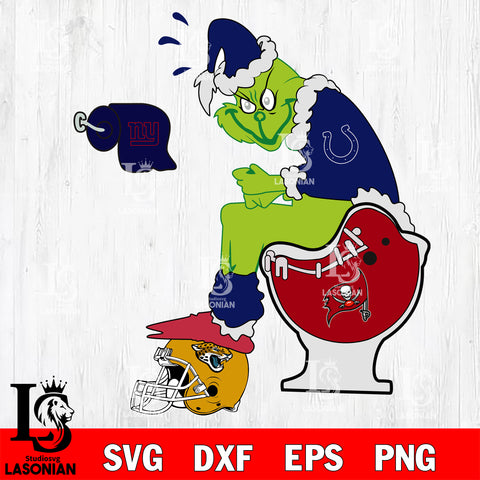 Grinch Football Theme Toilet SVG , NFL svg,eps,dxf,png file, digital download