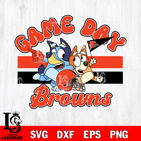 Game day Cleveland Browns bluey svg eps dxf png file, Digital Download , Instant Download