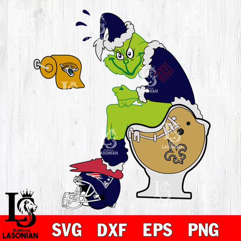 Grinch Football Theme Toilet SVG , NFL svg,eps,dxf,png file, digital d ...