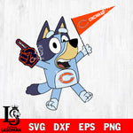 Chicago Bears bluey svg eps dxf png file, Digital Download , Instant Download