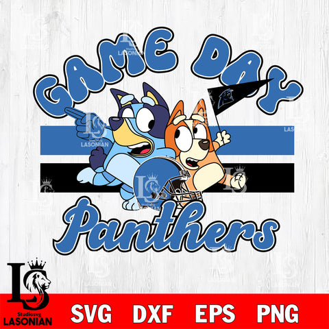 Game day Carolina Panthers bluey svg eps dxf png file, Digital Download , Instant Download