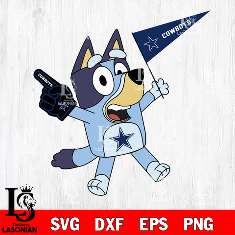 Dallas Cowboys bluey svg eps dxf png file, Digital Download , Instant Download