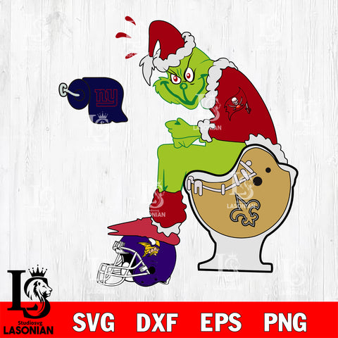 Grinch Football Theme Toilet SVG , NFL svg,eps,dxf,png file, digital download