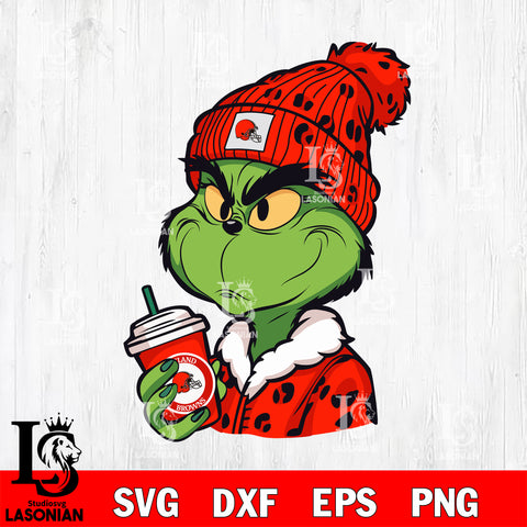 Boujee grinch NFL Cleveland Browns svg eps dxf png file, digital download , Instant Download