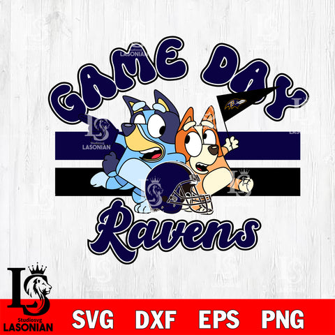 Game day Baltimore Ravens bluey svg eps dxf png file, Digital Download , Instant Download