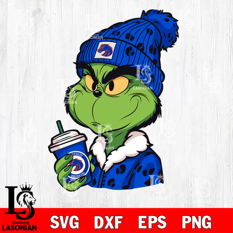 Boujee grinch BOISE STATE BRONCOS svg eps dxf png file, Digital Download