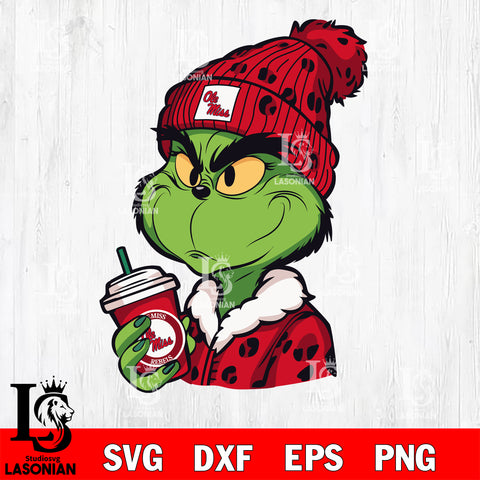 Boujee grinch OLE MISS REBELS svg eps dxf png file, Digital Download