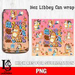 Mama Bluey glass, bluey bingo png file, Digital Download, Instant Download, 16oz libbey can wrap