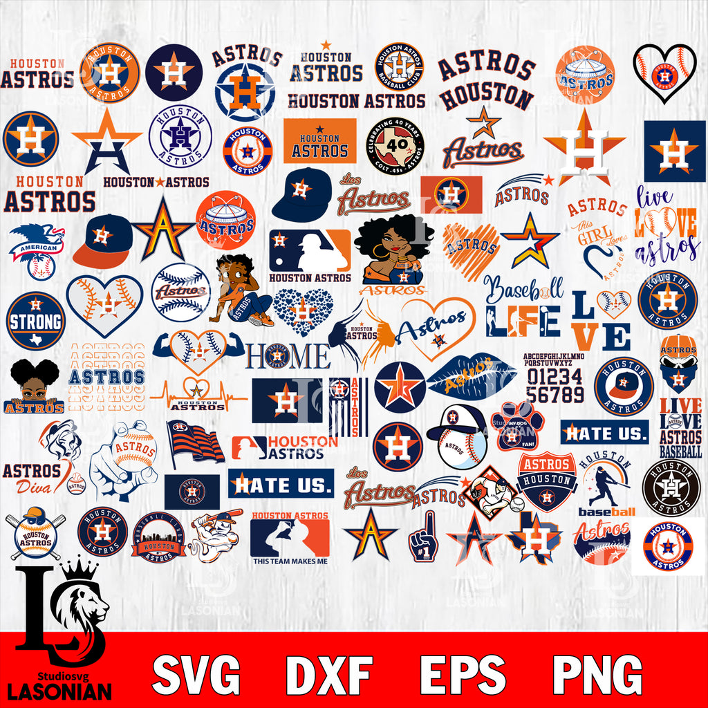 HOUSTON ASTROS MLB BUNDLE LOGO SVG, PNG, DXF - Movie Design Bundles
