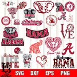 Bundle Logo Alabama Crimson Tide 2  svg eps dxf png file