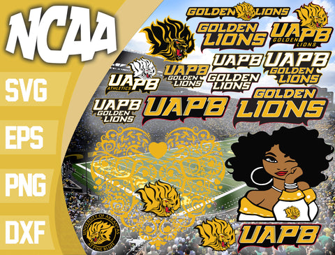 Arkansas-Pine Bluff Golden Lions svg eps dxf png file, bundle ncaa svg, ncaa svg