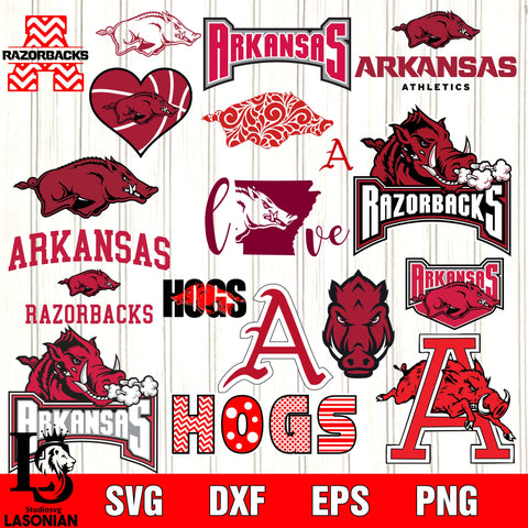 Bundle Logo Arkansas Razorbacks svg eps dxf png file , Bundle NCAA ...