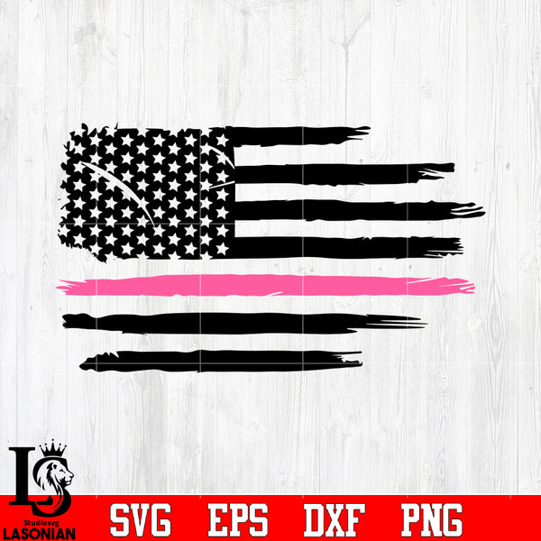 Strike Out Breast Cancer Baseball Lover Pink American Flag Svg, Png, Eps,  Dxf, Digital Download File - Crella