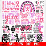 Bundle cancer 3 svg,Breast Cancer Awareness Ribbon, Quote svg eps dxf png file