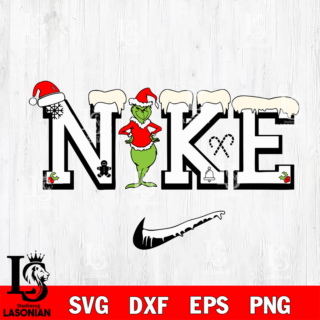 Santa Nike Logo SVG, Xmas Nike Logo SVG, Christmas Santa Nike Logo SVG,  PNG, DXF, EPS, Cut Files For Cricut And Silhouette