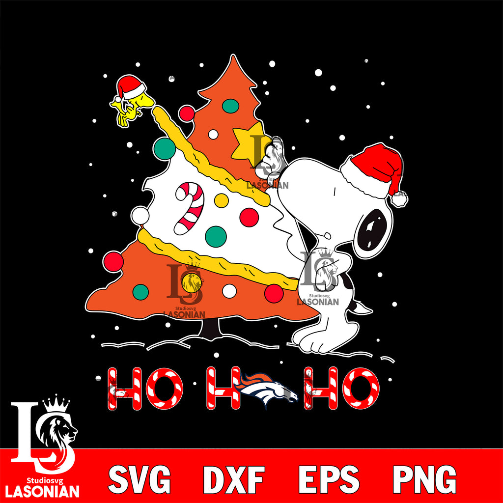 Snoopy merry christmas NFL Denver Broncos svg eps dxf png file