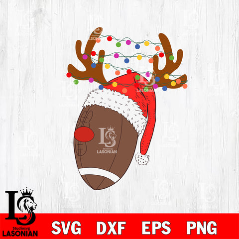 Reindeer merry christmas svg, christmas football ball svg eps dxf png file, digital download