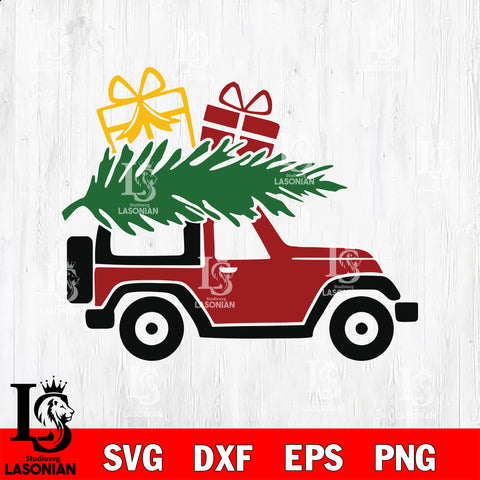 jeep merry christmas svg eps dxf png file, digital download