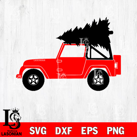 jeep merry christmas svg eps dxf png file, digital download