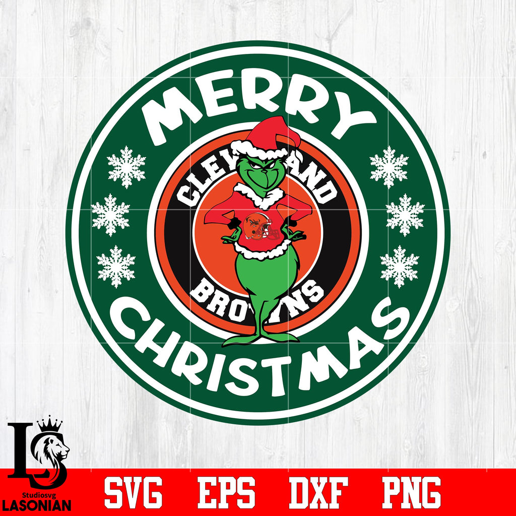 Cleveland Browns, Grinch merry christmas svg eps dxf png file