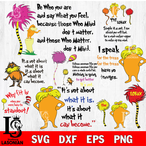 Dr Seuss svg , cat in the hat svg , bundle lorax svg, dxf, eps ,png fi ...