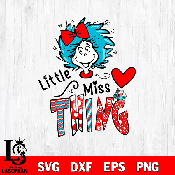 Thing 1 Little Miss layered digital file Dr Seuss Thing 2 Cat SVG Cricut  PNG