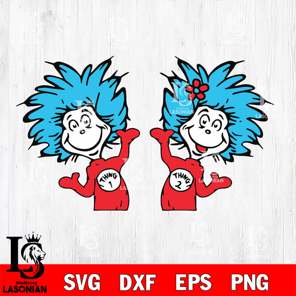 Thing 1 Thing 2 Svg Bundles - Thing Family Svg, Dxf, Eps ,png File, Di 