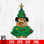 Doggy Christmas, dog Xmas, christmas tree Svg Dxf Eps Png file