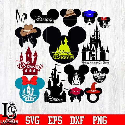 Bundle 4 Mickey vector random svg eps dxf png file