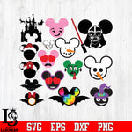 Bundle 5 Mickey vector random svg eps dxf png file