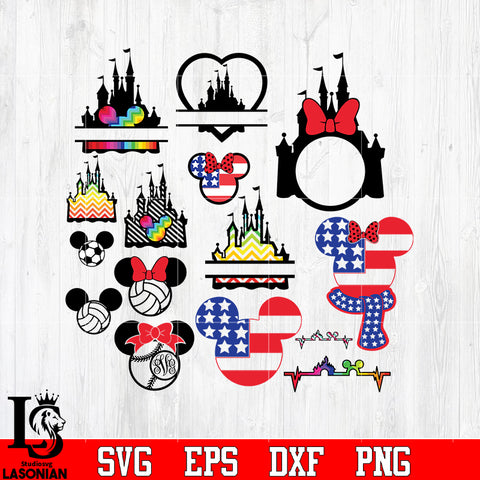 Bundle 7 Mickey vector random svg eps dxf png file