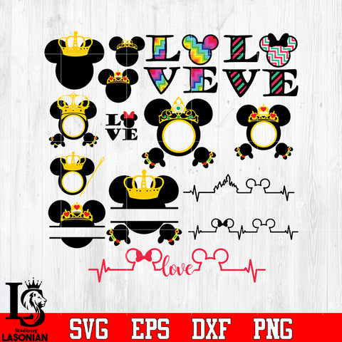 Bundle 10 Mickey vector random svg eps dxf png file