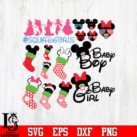 Bundle 11 Mickey vector random svg eps dxf png file