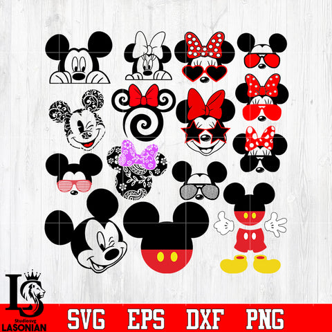 Bundle 13 Mickey vector random svg eps dxf png file