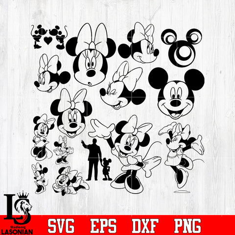 Bundle 14 Mickey vector random svg eps dxf png file